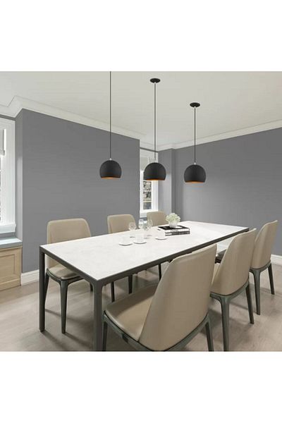 RİOLİGHT Black Metal Single Pendant Chandelier - 1 Piece, Price Glop Diameter: 20cm