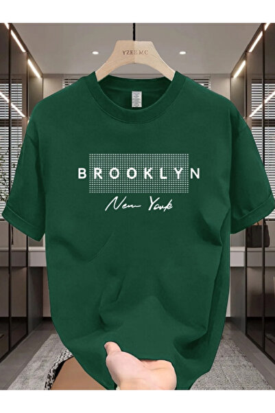 GALASHOP تي شيرت رجالي من القطن برسومات بروكلين نيويورك