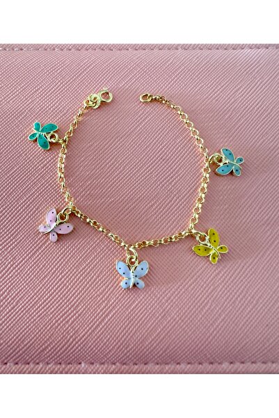 Kids fashion in Love Kelebek mineli gümüş bileklik