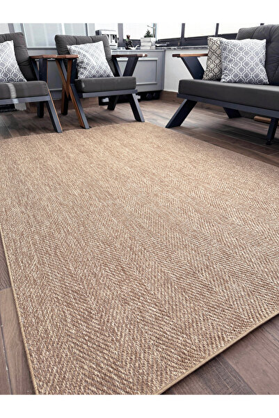 MELARİS HALI Berena Naturel Jüt Halı Örme Kilim Sisal Hasır Halı Mutfak Balko...