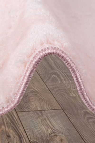 Dokumacıoğlu Elite Powder (150x150 cm) Στρογγυλό μεγάλο χαλάκι μπάνιου με αντιολισθητική βάση Pufidik μαλακό χαλί μπάνιου