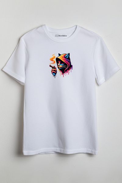Merch&ice Μπλουζάκι Unisex με στάμπα για καπνιστή γάτα
