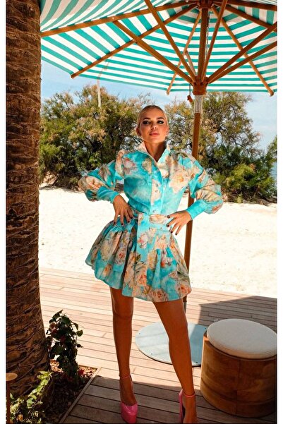 Pulli Collection فستان بتصميم مفصل من قماش الكتان