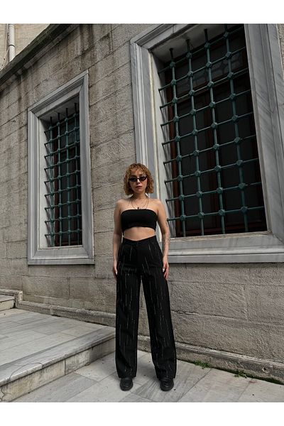 Bak'ap Premium Design Stone Printed Cotton Fabric Palazzo Pants