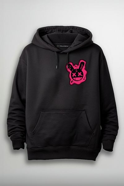 Merch&ice Hanorac unisex cu imprimeu roșu Dangerous Rabbit
