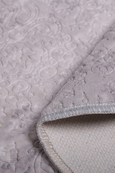 Dokumacıoğlu Nova Grey 100x100 cm Στρογγυλό χαλί μπάνιου με αντιολισθητική βάση Πατάκι μπάνιου που πλένεται στο πλυντήριο