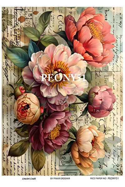 LİNEART LineArt Pirinç Dekopaj Kağıdı LA-PEONY51