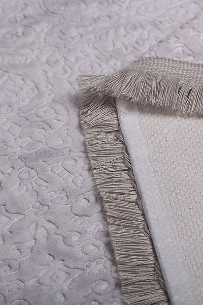 Dokumacıoğlu Nova Grey Large Bath Mat - 80x150 cm, Αθλητικό Μαλλιά, Αντιολισθητική Βάση, Μοκέτα με Φούντες