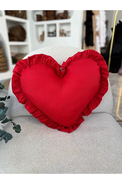 KaiHome جميل القلب كشكش الكتان الداخلية وسادة مبطنة / رمي وسادة