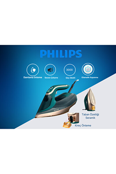 Philips Tek seferde mükemmel sonuçlar için Azur Serisi Buharlı Ütü
