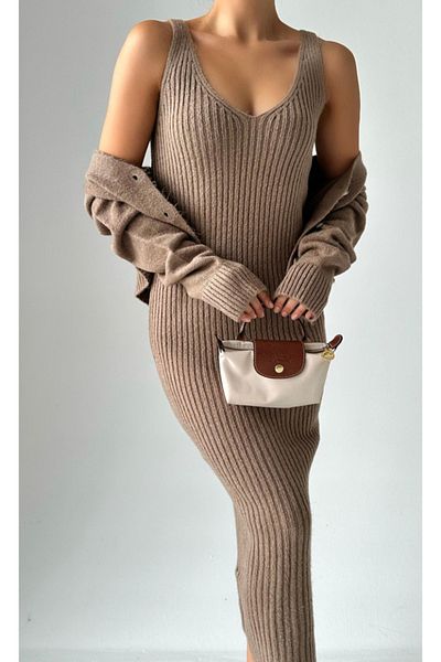 astakosmoda Knitwear Dress-Cardigan Set
