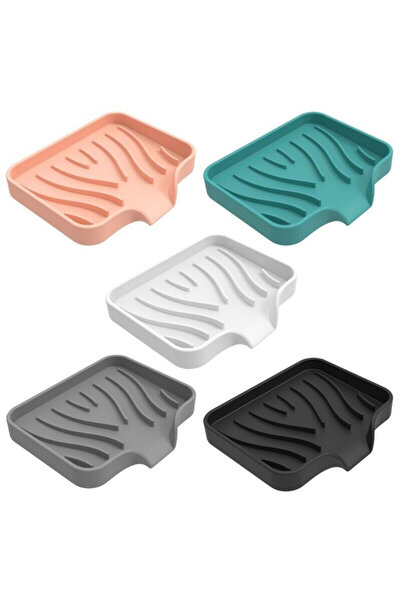 hipiylow Mutfak, Banyo Su Giderli Vantuzlu Esnek Sabunluk Silikon