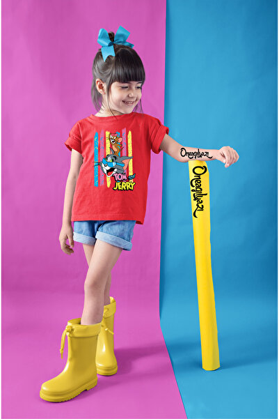 oneagılyazı Tom i Džeri majica za devojčice sa printom, veće veličine