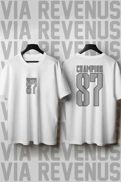 Vordevia Champion87 З переднім і заднім принтом, широким коміром, унісекс фут...