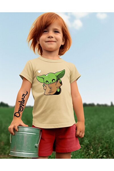 oneagılyazı Μπλουζάκι για κορίτσια με στάμπα Baby Yoda, σε μεγάλο μέγεθος