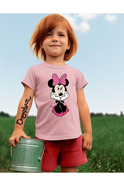 oneagılyazı تي شيرت بناتي كبير الحجم مطبوع عليه ميك ماوس