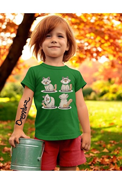 oneagılyazı Slatka mačka s Štampano devojka Oversize kroj T-shirt