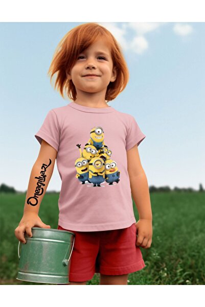 oneagılyazı Minions Printed Girl's Oversize T-Shirt
