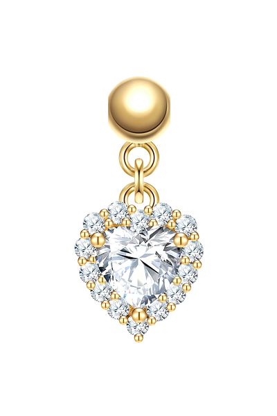 Glanzstücke München Silbercharm Charm Sterling Silber gelbgold Zirkonia weiß