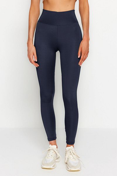 Trendyol Collection Námořnická modrá push-up pletené sportovní legíny po celé délce TWOAW21TA0030