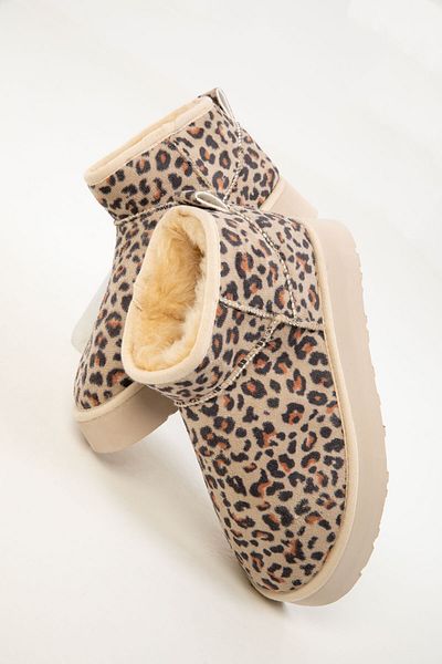 SOHO 19761 Modell Beige Damenstiefel und Stiefeletten mit Leopardenmuster