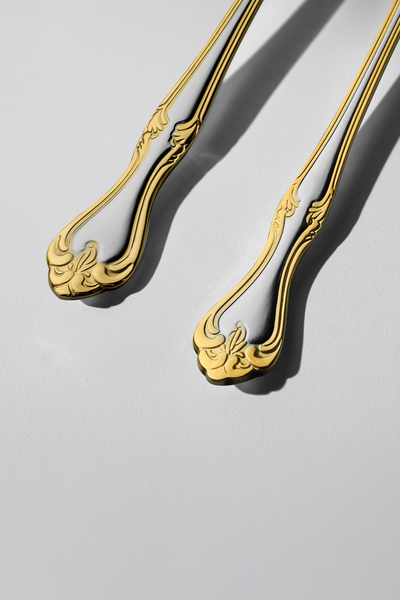 Nehir Lalezar Gold Satin - 30-piece Fork and Spoon Set for 6 People