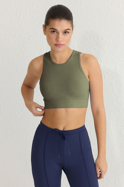 Trendyol Collection Πλεκτό αθλητικό σουτιέν 2 τεμαχίων Khaki-Stone χωρίς ραφές/Φωτεινή υποστήριξη/Διαμόρφωση Πλεκτό TWOSS22SS00000