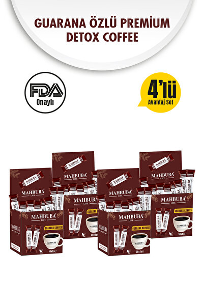 Mahbuba Guarana Özlü Premium Detox Form Diyet Kahve Gün Boyu Enerji 4x60gr ( 4 Aylık 120 Kullanım )