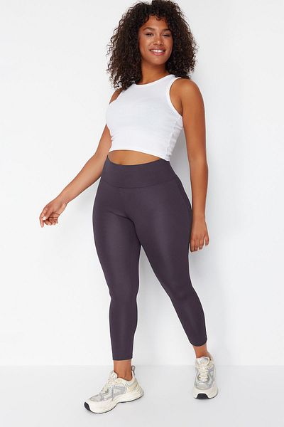 Trendyol Curve Lila gestrickte Fitness-Leggings TBBSS22TY0020