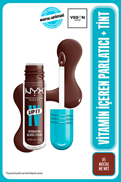 NYX Professional Makeup LIP I.V. Vitamin İçeren Parlatıcı + Tint - 05 Mocha M...