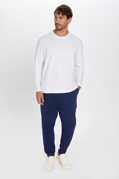 Tudors Unisex Relax Fit Relaxed Cut Raster 3 Pockets Elastic Jogger Leg Navy Blue φούτερ