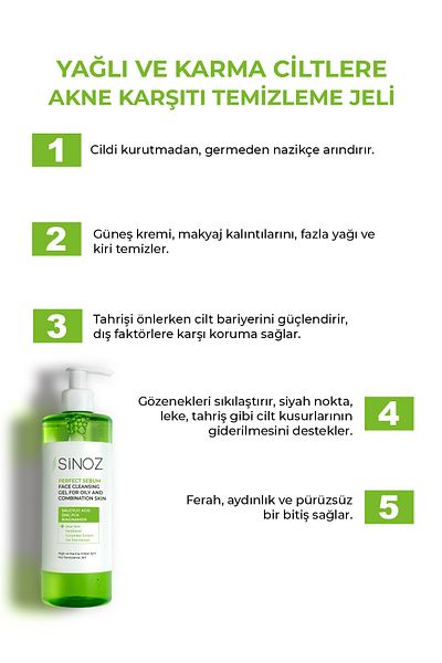 SİNOZ Perfect Sebum Balancing Gesichtsreinigungsgel 400 ml für fettige Mischhaut