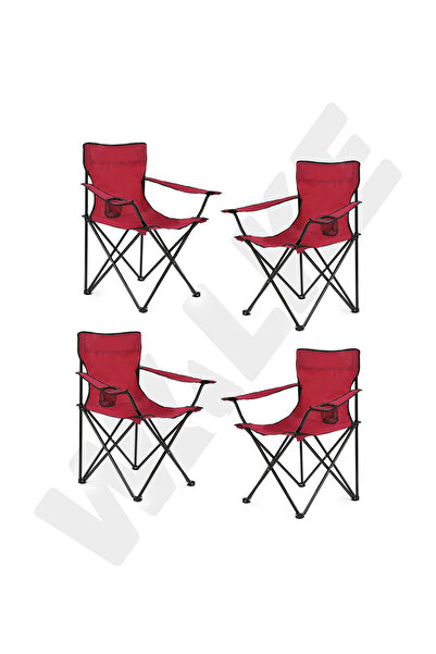 Walke Katlanabilir Kamp Sandalyesi Piknik Sandalyesi Plaj Sandalyesi Kırmızı ...