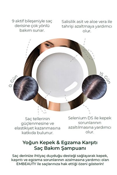 Embeauty Kepek Kaşıntı Ve Egzama Karşıtı 9 Aktifli Kepek Karşıtı Tuzsuz Sampuan 400 ml