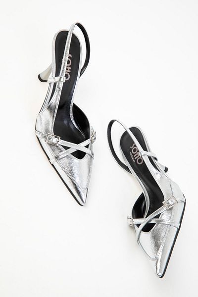SOHO Klassische silberne Damenschuhe mit Absatz – 20245