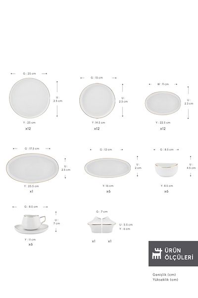 Karaca Streamline Hole 6 Personen Frühstücksset und Servierschalen