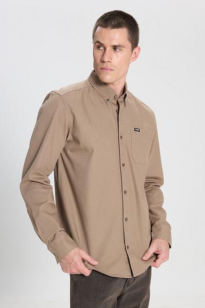WRANGLER Regular Fit Regular Fit 100% Cotton Pocket Detailed Mink Shirt