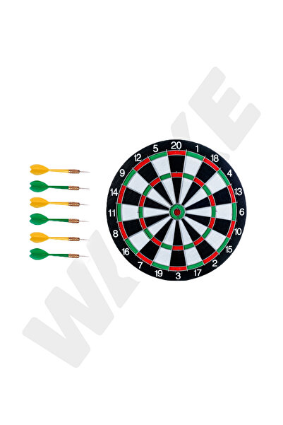 Walke 16inç Dart Tahtası Seti, 6 Çelik-Plastik Dart ile Çift Taraflı Dart Tahtası Oyunu, Oyun Salonları