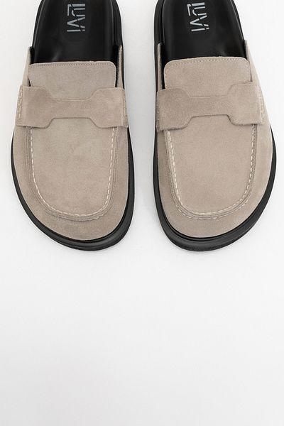 LuviShoes Papuci de damă LAVEN din piele naturală din piele de căprioară bej