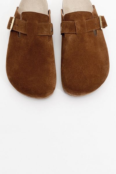 LuviShoes شبشب نسائي من الجلد السويدي البني من GONS