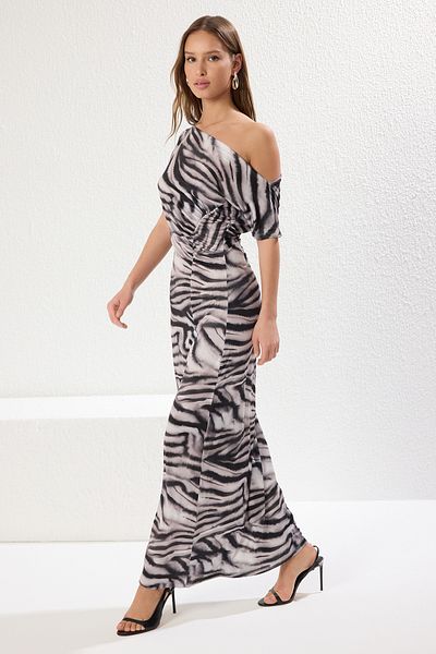 Trendyol Collection Floral Many Color Gather / Drape Maxi Dress Twoss25El00169