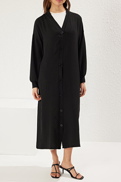 Trendyol Modest Μαύρο καπάκι με κουμπιά & Ferace & Kimono TCTSS25KF00004