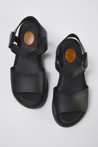 TRENDYOL SHOES Black Single Strap Extra Comfortable Women's Sandals with Heel Spur Support Takss25Sd00002