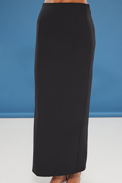 Trendyol Collection Black Strapless Woven Stylish Bottom-Top Suit Tprss25Au00005