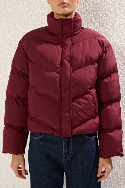 Trendyol Collection Claret Red Regular Fit Coat - Twoaw24Mo00048