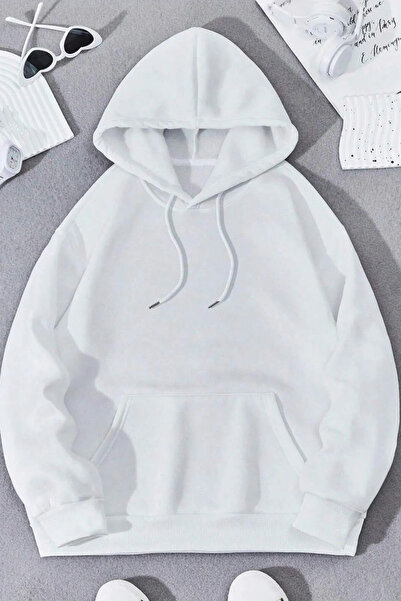 FECCY Hanorac oversize din bumbac cu model fluture mov