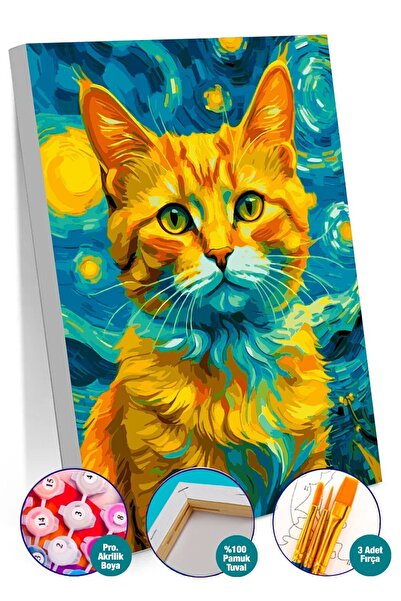 Picasso World Hobby Art Sayılarla Boyama Numaralı Tuval Seti Fırça Boya Dahil...