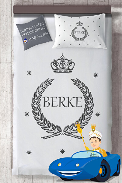 MASAL ODAM Isim Yazdırılabilir Sünnet Yatak Örtüsü Takımı "kırlent Kılıfı Hed...