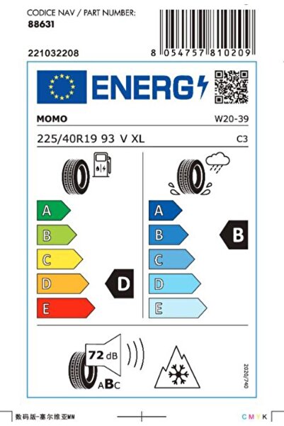 Momo 225/40 R19 93v Xl North Pole W-20 Kış Lastiği - ( Üretim Yılı: 2025 )
