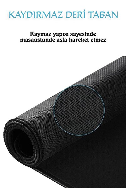 Ganjem Gaming Mouse Pad Siyah 60x120 Cm Uzun Masa Matı Ev Ofis Klavye Mause Altlığı Oyuncu Aksesuar